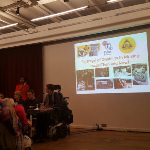 UKDHM@BFI with screen showing title